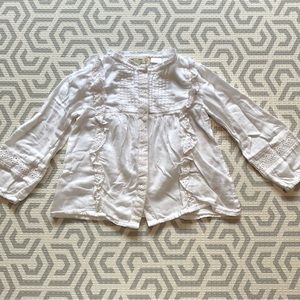 Zara white long sleeve top size 2/3T 
Like new
Smoke free pet free home